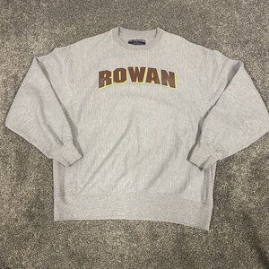 Vintage Rowan Champion Mens Sweatshirt Gray Reverse Weave 90s Pullover Size L